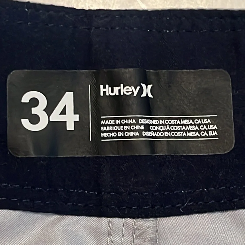 NWOT Hurley Men's Americana Icon Solid Grey Boardshort Size 34
